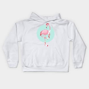 Christmas Cute Pink Flamingo Kids Hoodie